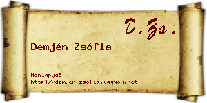 Demjén Zsófia névjegykártya