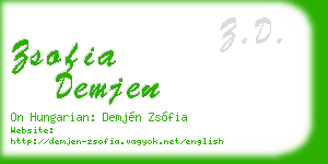 zsofia demjen business card